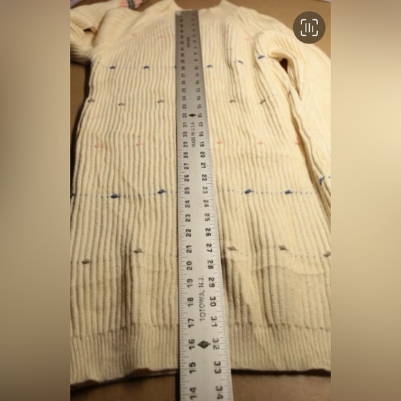 SXA Sweater Dress Stretch Sz Small Ivory Midi Length Korean Fashion Chunky Knit - Picture 5 of 10